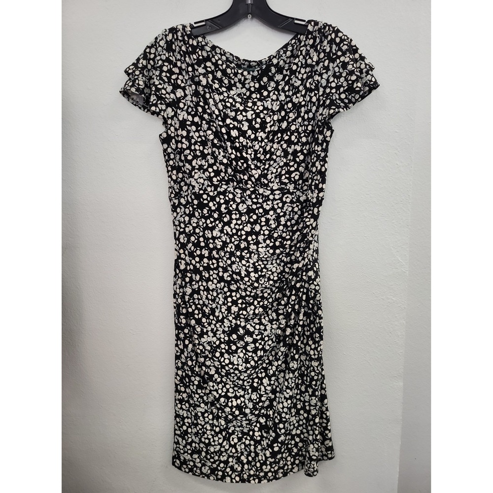 Lauren Ralph Lauren Ruched Matte Jersey Gray Dress Size 8 Petite